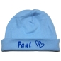 Preview: Babymütze mit Wunschname und Herzen