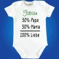 Preview: Baby‑Body mit Text „50% Mama 50% Papa“