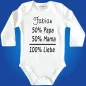 Preview: Babybody mit Name und Eltern‑Formel