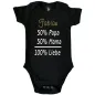Preview: Baby‑Body mit Formel „50% Mama, 50% Papa, 100% Liebe“