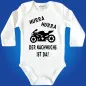 Preview: Baby‑Body mit Motorrad und Text „Hurra Hurra der Nachwuchs ist da“