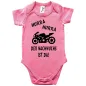 Preview: Babybody mit witzigem Biker‑Spruch und Motorrad