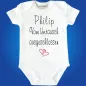 Preview: Baby‑Body mit Wunschname und Spruch „Vom Umtausch ausgeschlossen“