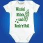 Preview: Baby‑Body mit Name und Musik‑Motiv