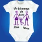 Preview: Baby-Body mit Druck Strichmaennchen