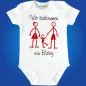 Preview: Baby‑Body mit lustiger Strichmännchen Illustration