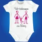 Preview: Baby‑Body mit Mama‑Papa‑Kind Strichmännchen