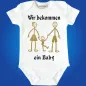Preview: Baby-Body mit Druck Strichmännchen