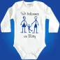 Preview: Babybody mit Strichmännchen und Babyankündigung