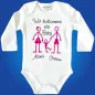Preview: Baby‑Body mit Mama‑Papa‑Kind Strichmännchen