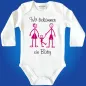 Preview: Babybody mit süßer Familiengrafik und Baby‑Spruch