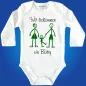 Preview: Babybody mit wählbarem Text „Wir bekommen ein Baby“
