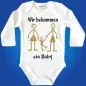 Preview: Baby-Body mit Druck Strichmännchen