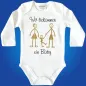 Preview: Babybody mit liebevollem Baby‑Ankündigungs‑Text