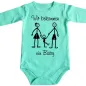 Preview: Baby‑Body mit Mama‑Papa‑Kind Strichmännchen