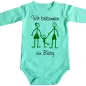 Preview: Baby‑Body mit Spruch „Wir bekommen ein Baby“ und Strichmännchen