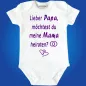 Preview: Baby‑Body „Mama/Papa willst du uns heiraten“ mit Ring‑Symbolen