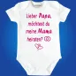 Preview: Baby‑Body mit Hochzeitsringen und liebevollem Text