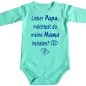 Preview: Baby‑Body mit Spruch „Mama, willst du uns heiraten“ und Ringen