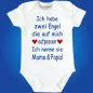 Preview: Babybody „Ich habe zwei Engel“ personalisiert