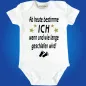 Preview: Baby‑Body mit Spruch „Ab heute bestimme ICH wann und wie lange geschlafen wird“