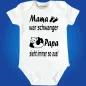 Preview: Weißer Baby Body mit lustigem Spruch