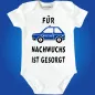 Preview: Baby‑Body mit Polizeiauto und Spruch „Für Nachwuchs ist gesorgt“