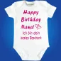 Preview: Baby‑Body „Happy Birthday liebe Oma“ mit Herzchen