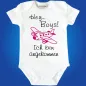 Preview: Babybody mit humorvollem Spruch und Flugzeug