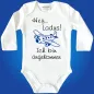 Preview: Baby‑Body mit Spruch „Hey Ladys! Ich bin angekommen!“