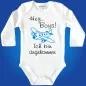 Preview: Babybody mit witzigem Text und Ankunfts‑Design