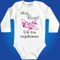 Preview: Babybody mit humorvollem Spruch und Flugzeug