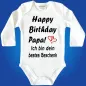 Preview: Baby-Body mit Aufdruck Happy Birthday