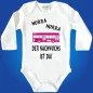 Preview: Baby‑Body mit wählbarer Busfarbe und Spruch