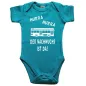 Preview: Baby‑Body mit wählbarer Busfarbe und Spruch