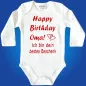Preview: Baby‑Body „Happy Birthday liebe Oma“ mit Herzchen
