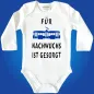 Preview: Baby‑Body mit wählbarer Tram‑Farbe und Spruch