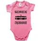 Preview: Babybody mit Straßenbahnfahrerin Design und Spruch