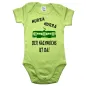 Preview: Baby‑Body mit Spruch „Hurra hurra der Nachwuchs ist da“ und Straßenbahn