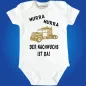 Preview: Baby‑Body „Hurra der Nachwuchs ist da“ mit LKW Motiv