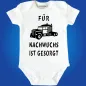 Preview: Babybody „Für Nachwuchs ist gesorgt“ mit Truck‑Grafik