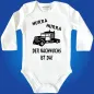 Preview: Babybody mit lustigem LKW‑Design für Babys