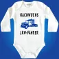 Preview: Baby‑Body mit süßem Nachwuchs Trucker Spruch