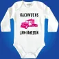 Preview: Babybody mit Truck Grafik für Jungen und Mädchen