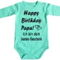 Preview: Baby-Body mit Aufdruck Happy Birthday
