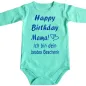 Preview: Baby‑Body „Happy Birthday liebe Oma“ mit Herzchen