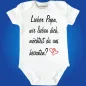 Preview: Baby‑Body mit Spruch „Lieber Papa, möchtest du uns heiraten?“