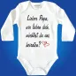 Preview: Baby‑Body mit Spruch „Lieber Papa, möchtest du uns heiraten?“