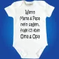 Preview: Baby‑Body mit Spruch „Wenn Mama und Papa nein sagen, frage ich Tante“