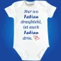 Preview: Babybody mit personalisiertem Wunschname und Fun‑Spruch